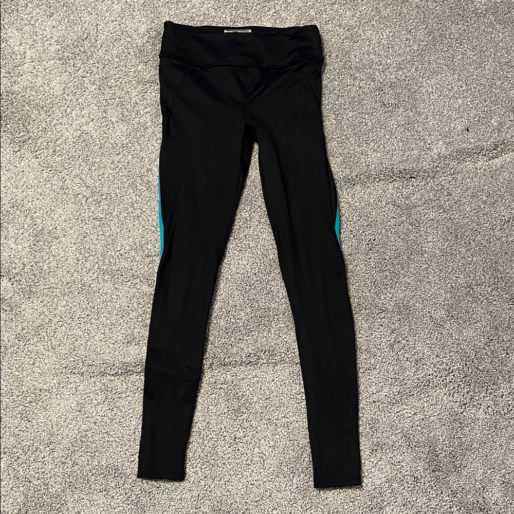 Forever 21 Black Leggings with Blue Accents